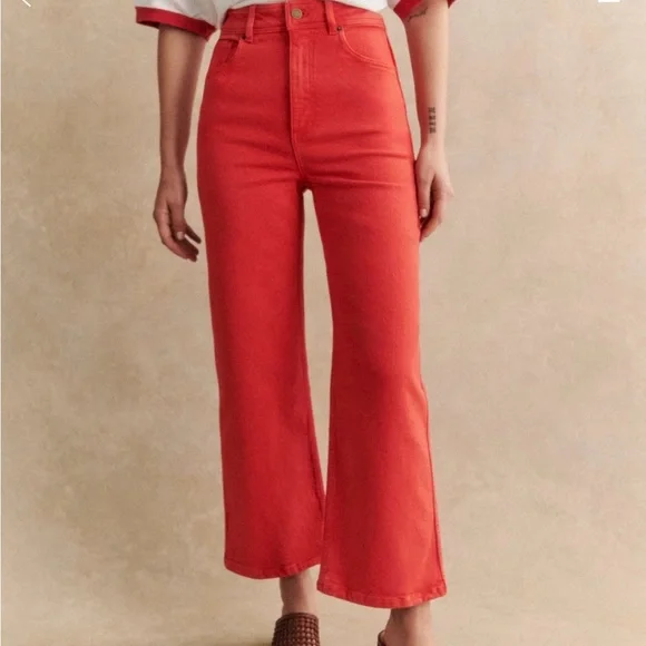Sézane Red Le Crop Denim, 6 - Picture 3 of 6